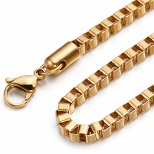 Load image into Gallery viewer, 18 Inch Yellow Gold Plated Stainless Steel Box Chain