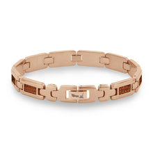 Load image into Gallery viewer, Ancient Kauri Men's Link Bracelet - Rose Gold - Komo Kauri - Woodsman Jewelry