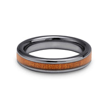 Load image into Gallery viewer, Ancient Kauri Thin Tungsten Ring - Gunmetal - Komo Kauri - Woodsman Jewelry
