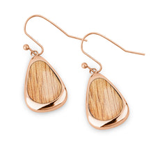 Load image into Gallery viewer, Gum Burl Drop Earrings - Rose Gold - Tyalla - Woodsman Jewelry