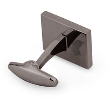 Load image into Gallery viewer, Gum Burl Rectangular Cufflinks - Gunmetal - Tyalla - Woodsman Jewelry