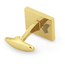 Load image into Gallery viewer, Gum Burl Rectangular Cufflinks - Yellow Gold - Tyalla - Woodsman Jewelry