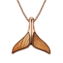 Load image into Gallery viewer, Gum Burl Whale Tail Necklace - Rose Gold - Tyalla - Woodsman Jewelry