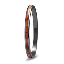 Load image into Gallery viewer, Hawaiian Koa Wood Bangle Bracelet - Gunmetal - Komo Koa - Woodsman Jewelry