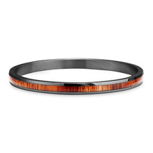 Load image into Gallery viewer, Hawaiian Koa Wood Bangle Bracelet - Gunmetal - Komo Koa - Woodsman Jewelry