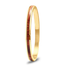 Load image into Gallery viewer, Hawaiian Koa Wood Bangle Bracelet - Yellow Gold - Komo Koa - Woodsman Jewelry