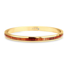 Load image into Gallery viewer, Hawaiian Koa Wood Bangle Bracelet - Yellow Gold - Komo Koa - Woodsman Jewelry