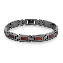 Load image into Gallery viewer, Hawaiian Koa Wood Ladies Link Bracelet - Gunmetal - Komo Koa - Woodsman Jewelry