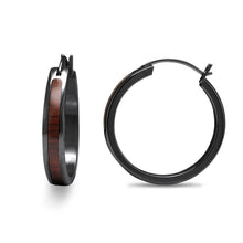 Load image into Gallery viewer, Jarrah Hoop Earrings - Gunmetal - Tyalla - Woodsman Jewelry