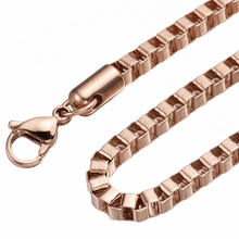 Load image into Gallery viewer, 18 Inch Rose Gold Plated Stainless Steel Box Chain
