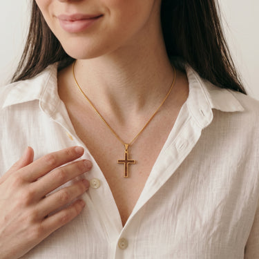 Jarrah Cross Necklace - Yellow Gold