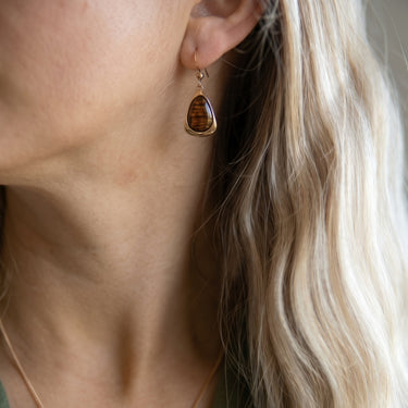 Redwood Drop Earrings - Rose Gold