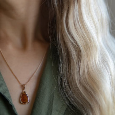 Redwood Drop Necklace - Rose Gold