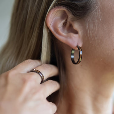 Redwood Hoop Earrings - Gunmetal