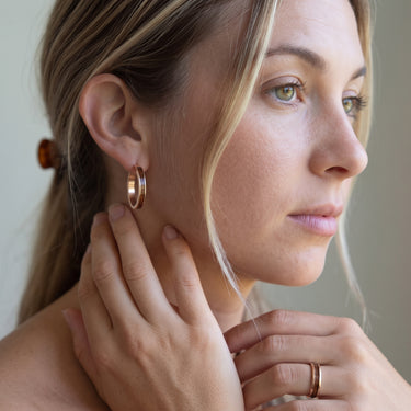 Redwood Hoop Earrings - Rose Gold