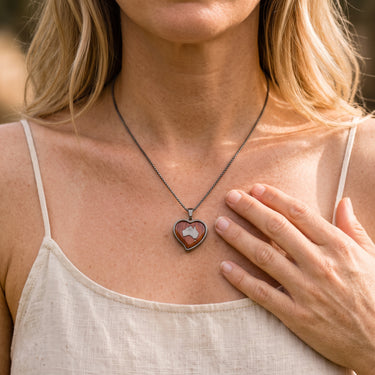 Jarrah Heart Necklace - Gunmetal
