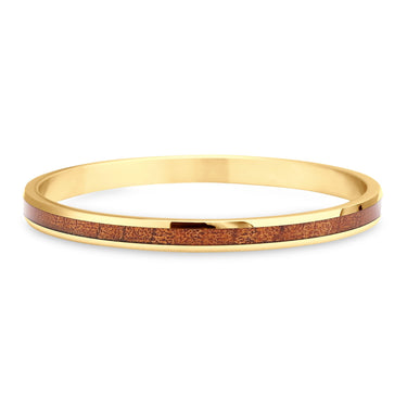 Ancient Kauri Bangle - Yellow Gold - Komo Kauri - Woodsman Jewelry