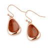Ancient Kauri Drop Earrings - Rose Gold - Komo Kauri - Woodsman Jewelry