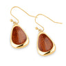 Ancient Kauri Drop Earrings - Yellow Gold - Komo Kauri - Woodsman Jewelry