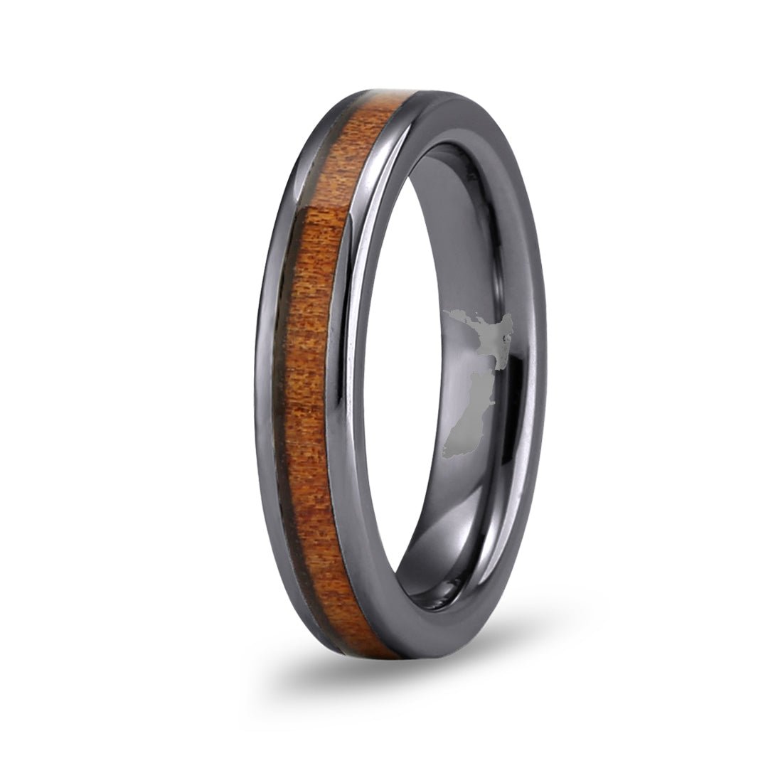 Kauri Wood Tungsten Gunmetal Ring | Komo Kauri Jewellery – Woodsman