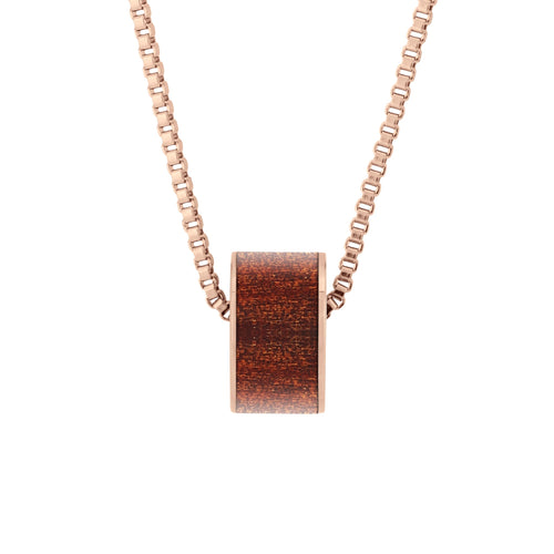 Ancient Kauri Wide Barrel - Rose Gold - Komo Kauri - Woodsman Jewelry