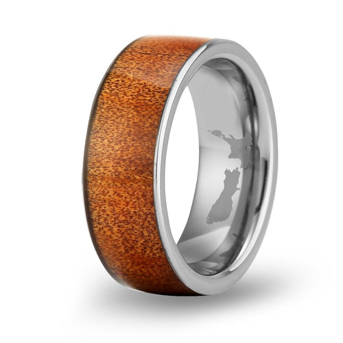 Ancient Kauri Wide Tungsten Ring - Komo Kauri - Woodsman Jewelry