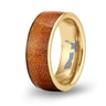 Ancient Kauri Wide Tungsten Ring - Yellow Gold - Komo Kauri - Woodsman Jewelry