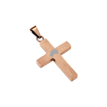 Gum Burl Cross Necklace - Rose Gold - Tyalla - Woodsman Jewelry