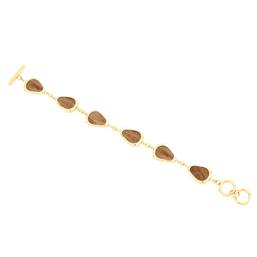Gum Burl Drop Bracelet - Yellow Gold - Tyalla - Woodsman Jewelry
