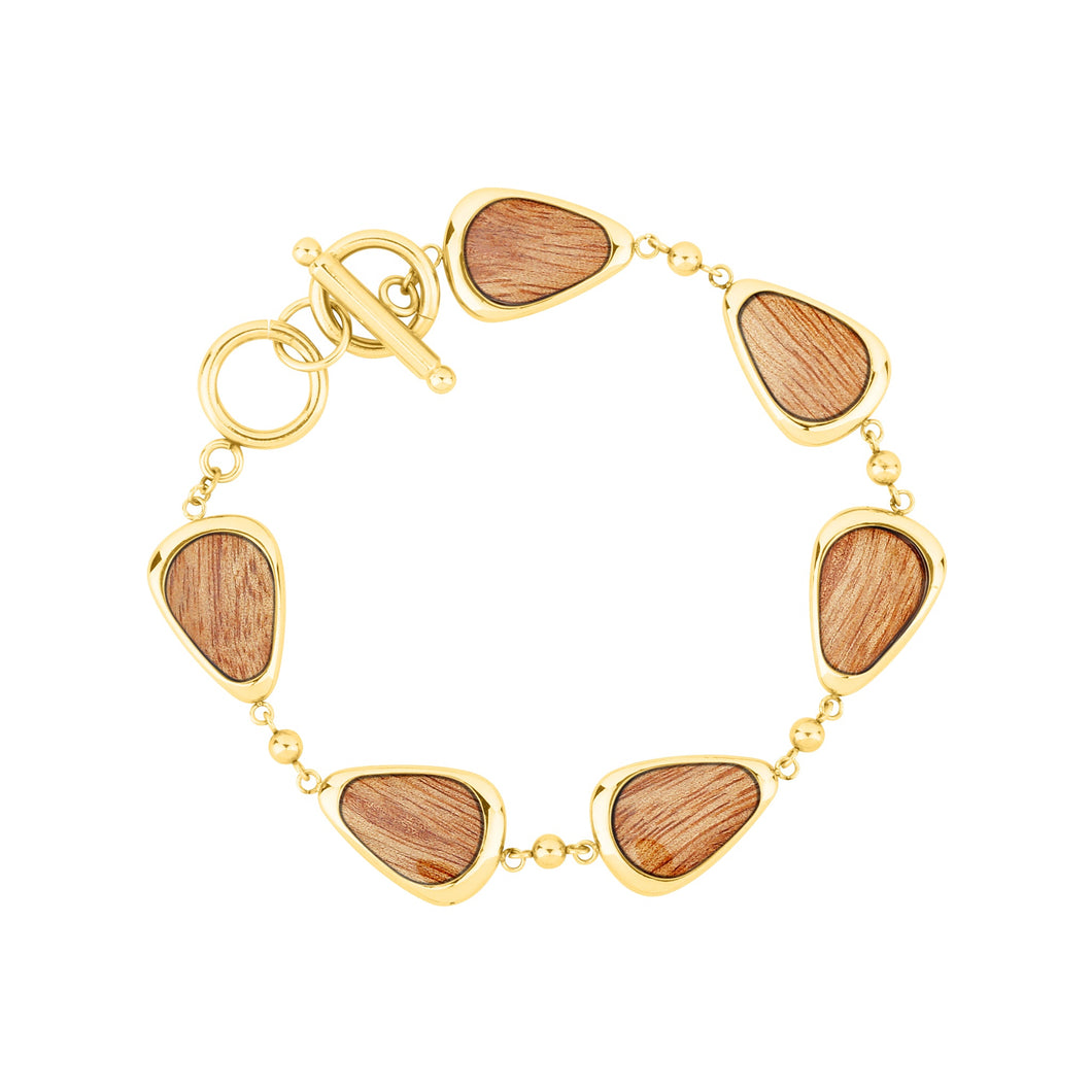 Gum Burl Drop Bracelet - Yellow Gold - Tyalla - Woodsman Jewelry