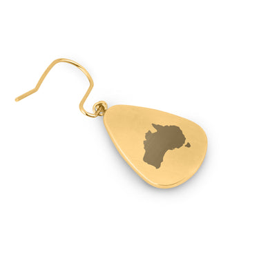 Gum Burl Drop Earrings - Yellow Gold - Tyalla - Woodsman Jewelry