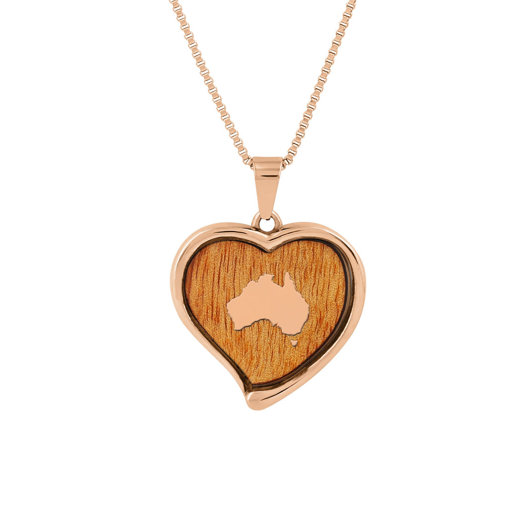 Gum Burl Heart Necklace - Rose Gold - Tyalla - Woodsman Jewelry