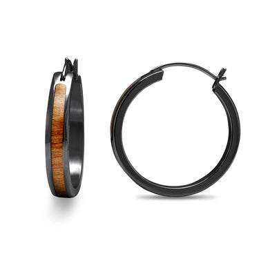 Gum Burl Hoop Earrings - Gunmetal - Tyalla - Woodsman Jewelry