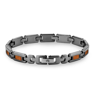 Gum Burl Ladies Link Bracelet - Gunmetal - Tyalla - Woodsman Jewelry