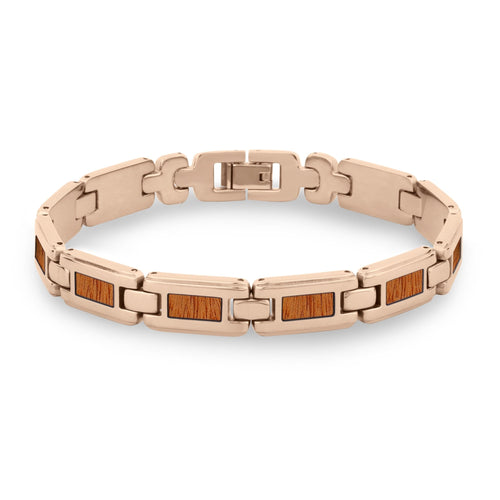 Gum Burl Ladies Link Bracelet - Rose Gold - Tyalla - Woodsman Jewelry