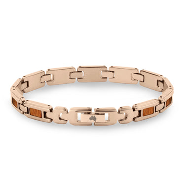 Gum Burl Ladies Link Bracelet - Rose Gold - Tyalla - Woodsman Jewelry