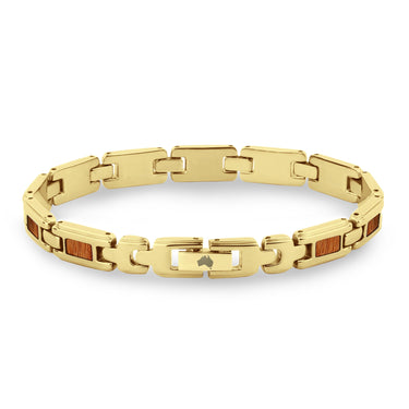 Gum Burl Ladies Link Bracelet - Yellow Gold - Tyalla - Woodsman Jewelry