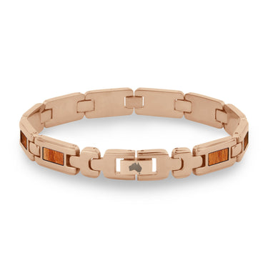 Gum Burl Men's Link Bracelet - Rose Gold - Tyalla - Woodsman Jewelry