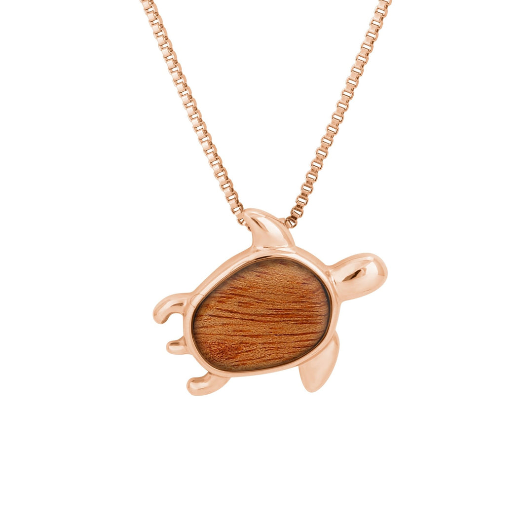 Gum Burl Turtle Necklace - Rose Gold - Tyalla - Woodsman Jewelry