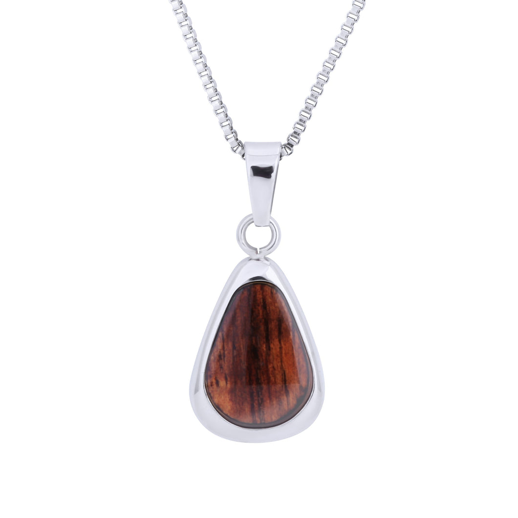 Hawaiian Koa Wood Drop Necklace - Komo Koa - Woodsman Jewelry