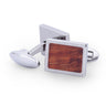 Hawaiian Koa Wood Rectangular Cufflinks - Komo Koa - Woodsman Jewelry