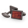 Hawaiian Koa Wood Rectangular Cufflinks - Gunmetal - Komo Koa - Woodsman Jewelry