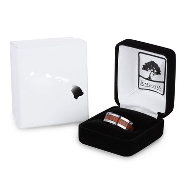 Hawaiian Koa Wood Titanium Ring - Classic - Komo Koa - Woodsman Jewelry