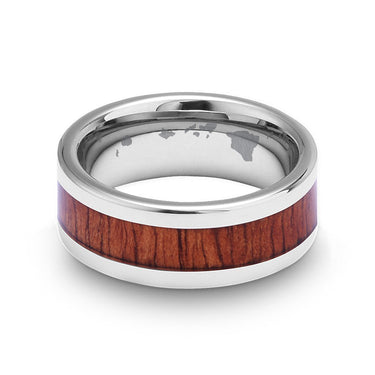 Hawaiian Koa Wood Tungsten Ring - Classic - Komo Koa - Woodsman Jewelry