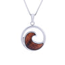 Hawaiian Koa Wood Wave Necklace - Komo Koa - Woodsman Jewelry