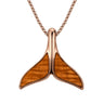 Hawaiian Koa Wood Whale Tail Necklace - Rose Gold - Komo Koa - Woodsman Jewelry