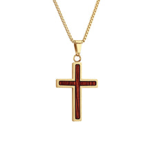 Load image into Gallery viewer, Jarrah Cross Necklace - Yellow Gold - Tyalla - Woodsman Jewelry
