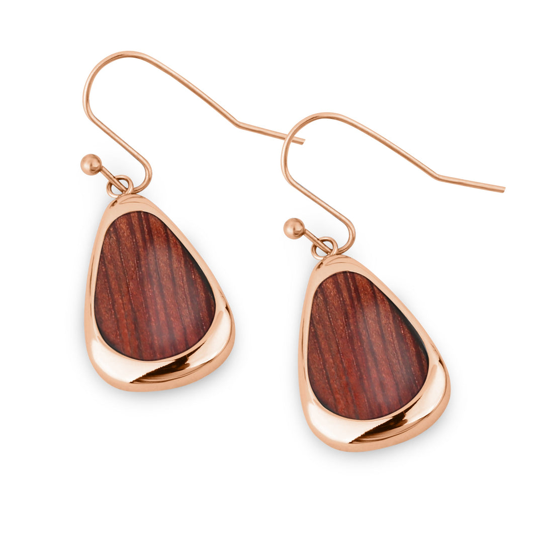 Jarrah Drop Earrings - Rose Gold - Tyalla - Woodsman Jewelry