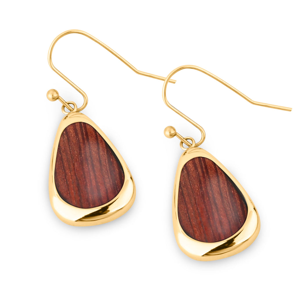 Jarrah Drop Earrings - Yellow Gold - Tyalla - Woodsman Jewelry