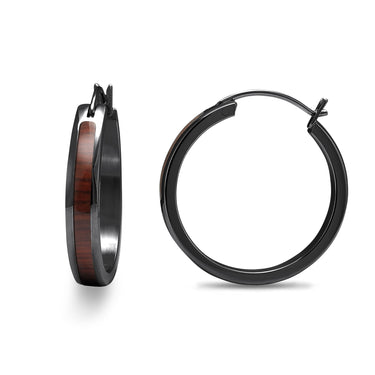 Jarrah Hoop Earrings - Gunmetal - Tyalla - Woodsman Jewelry